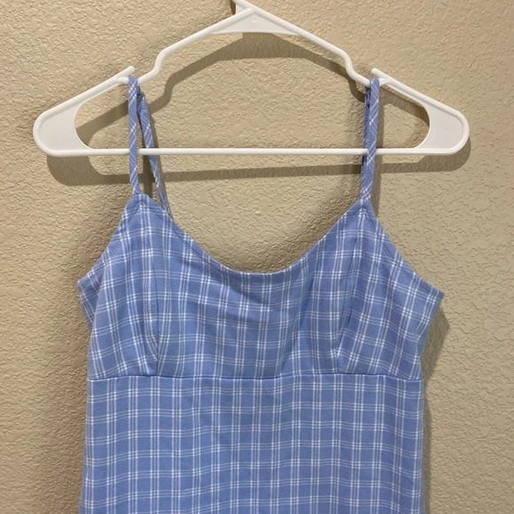 BRANDY MELVILLE John Galt Blue Plaid Colleen Mini Dress - Picture 6 of 9